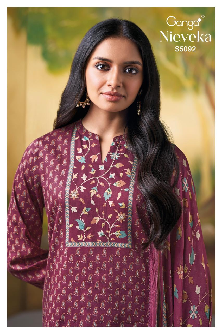 Ganga Nieveka 5092 catalog wholesale unstitched salwar kameez suppliers