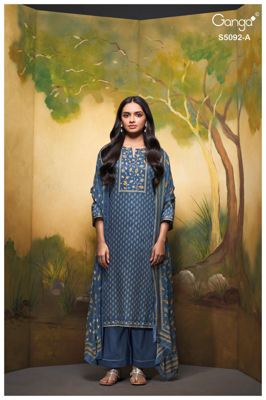 Ganga Nieveka 5092 catalog wholesale unstitched salwar kameez suppliers