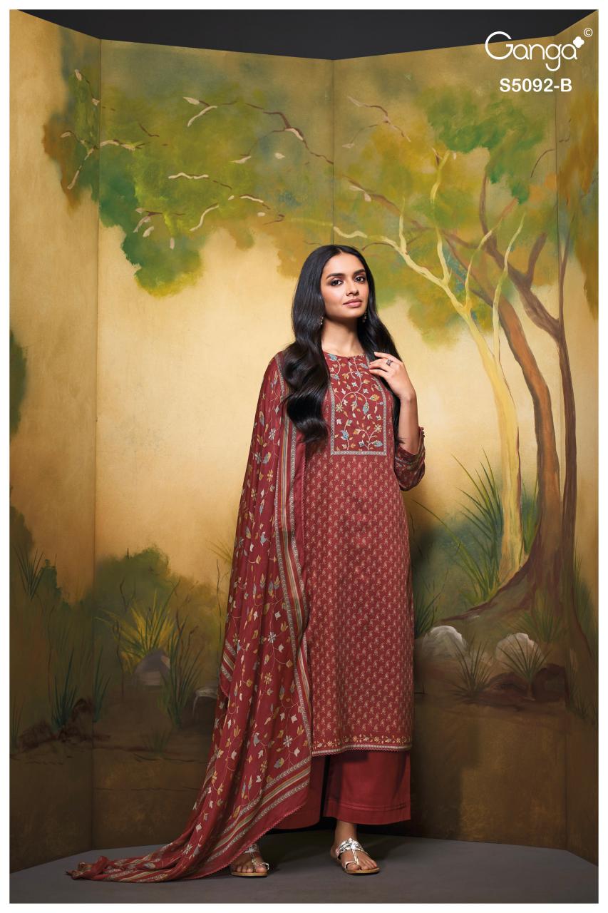 Ganga Nieveka 5092 catalog wholesale unstitched salwar kameez suppliers