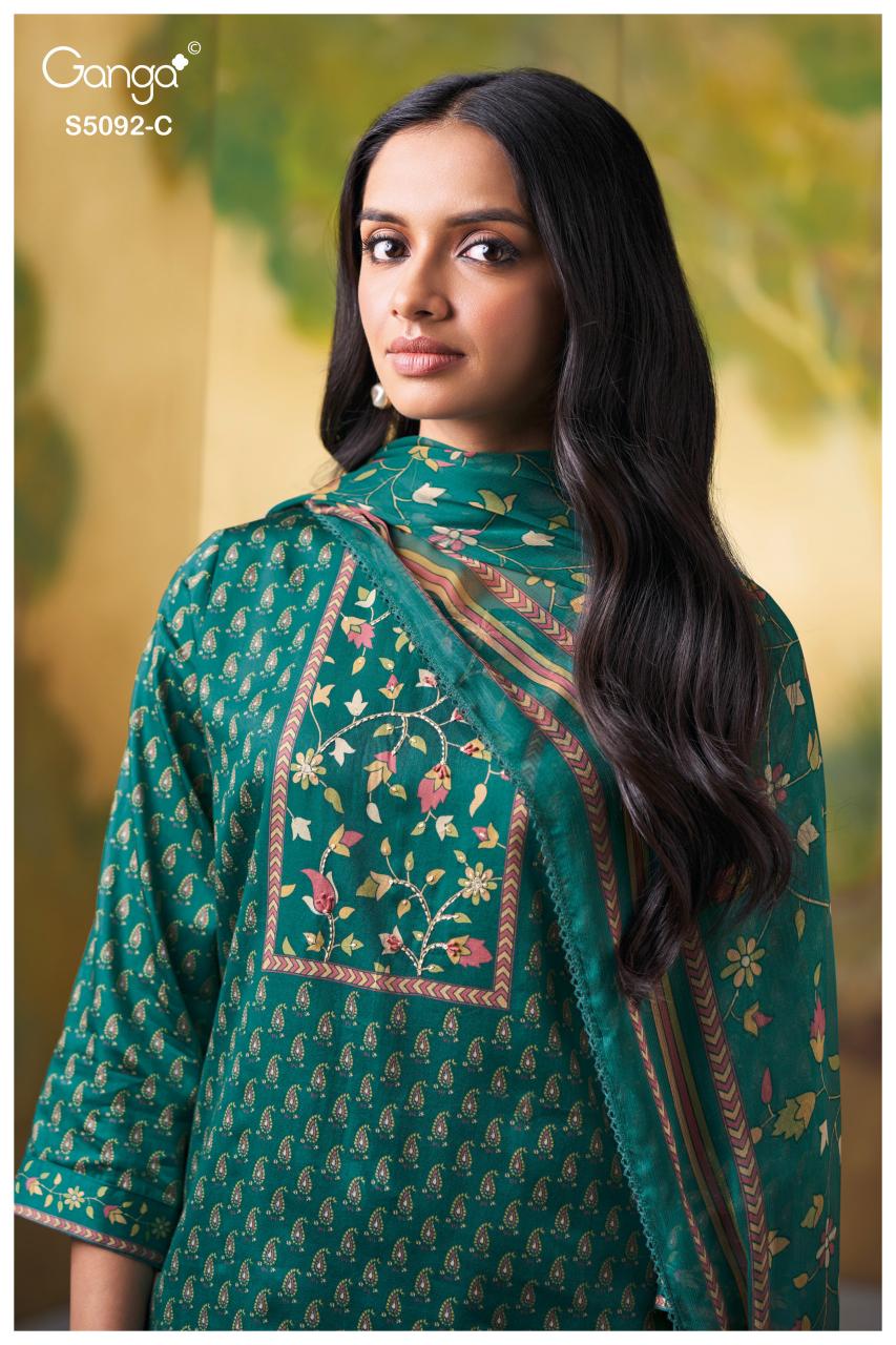Ganga Nieveka 5092 catalog wholesale unstitched salwar kameez suppliers