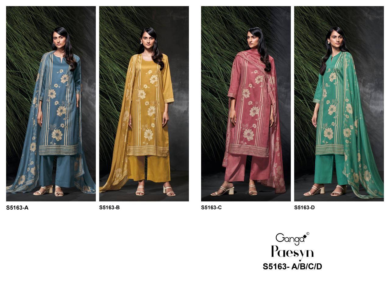 Ganga Paesyn 5163 catalog wholesale salwar kameez suppliers in india