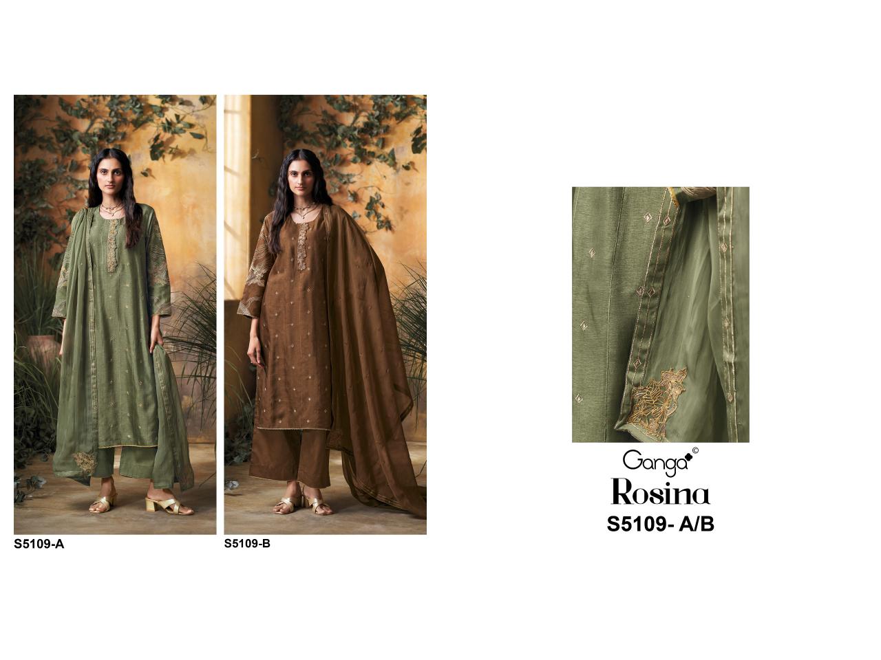 Ganga Rosina 5109 catalog dubai salwar kameez wholesalers 