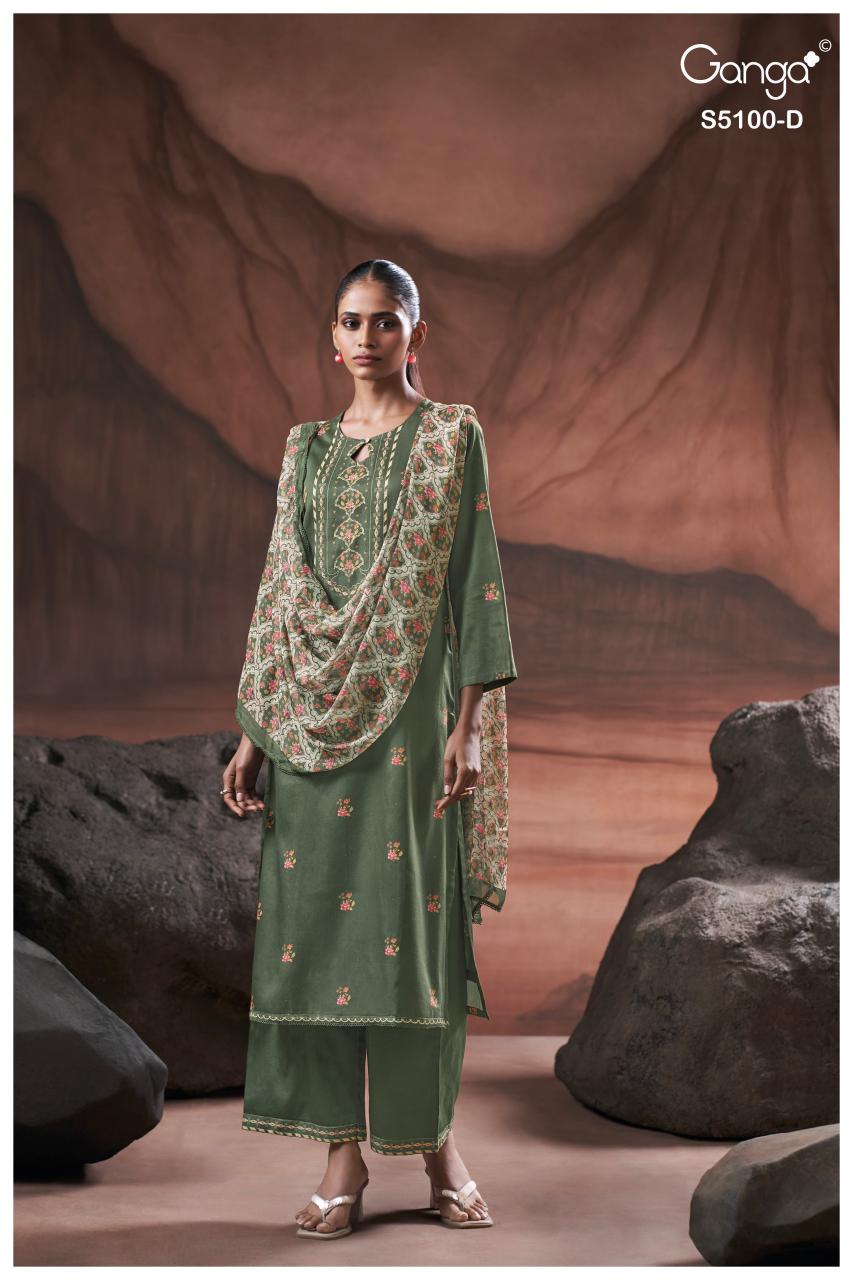 Ganga Sharvari 5100 catalog wholesale salwar kameez catalogue with price