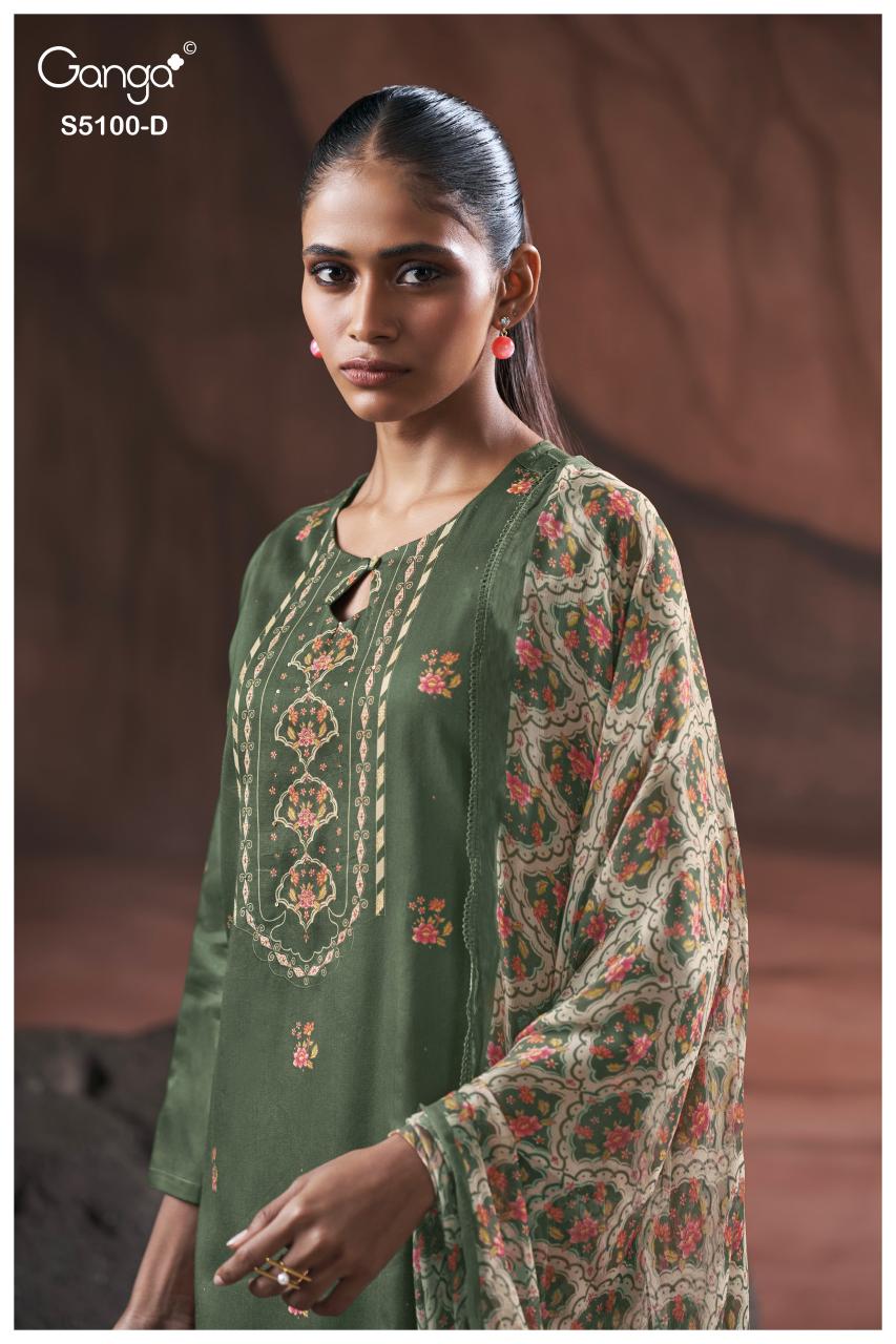 Ganga Sharvari 5100 catalog wholesale salwar kameez catalogue with price
