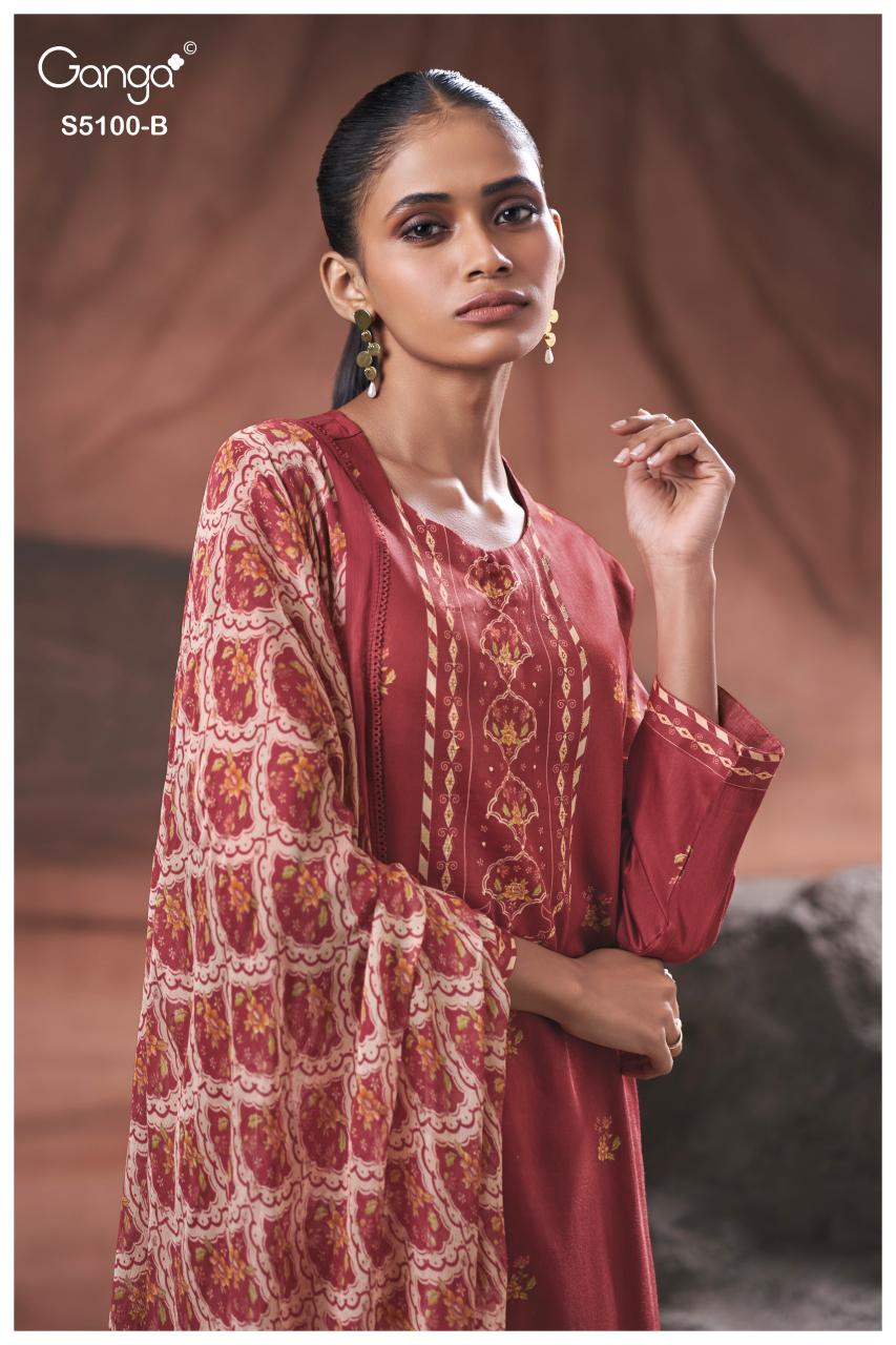 Ganga Sharvari 5100 catalog wholesale salwar kameez catalogue with price