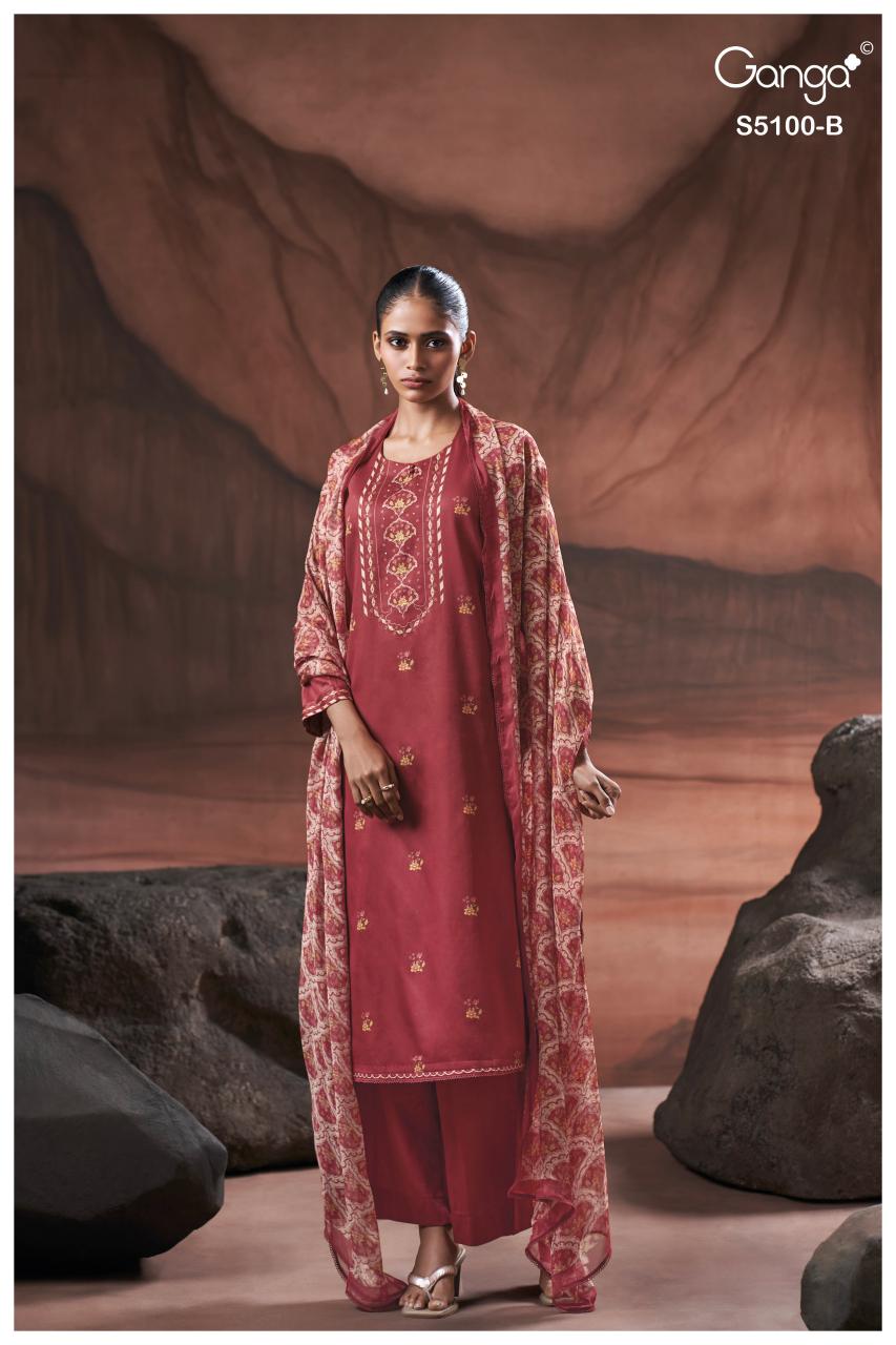 Ganga Sharvari 5100 catalog wholesale salwar kameez catalogue with price