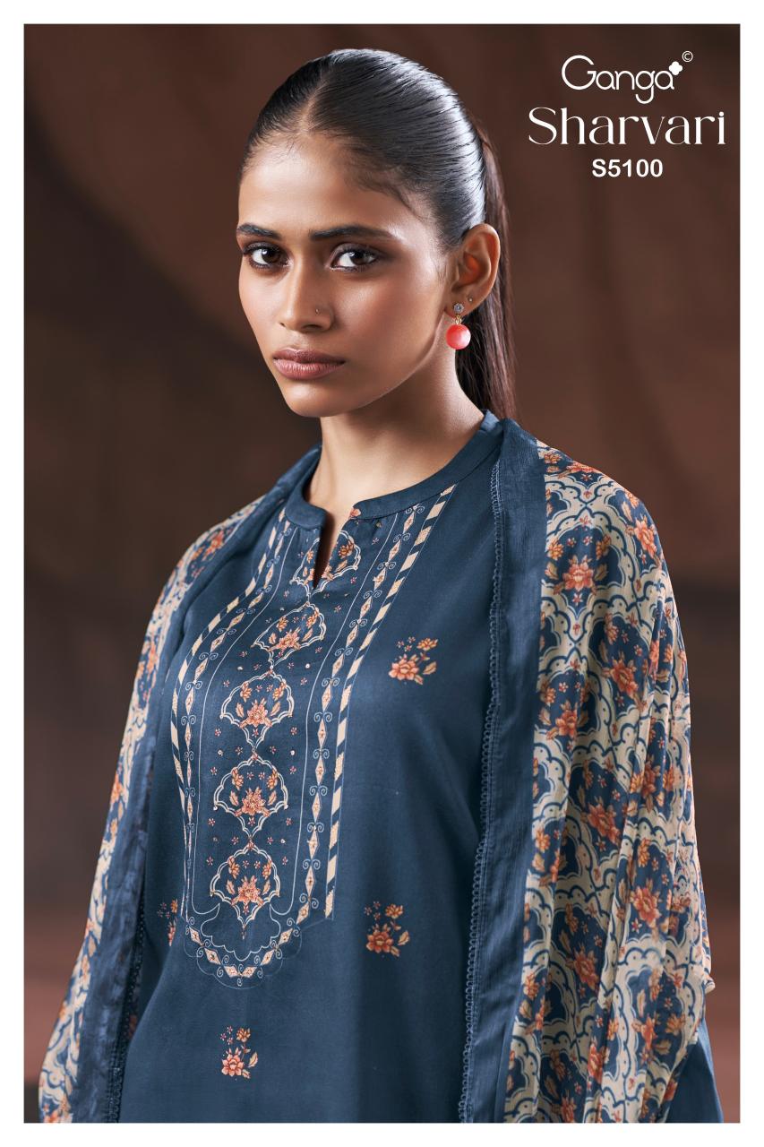 Ganga Sharvari 5100 catalog wholesale salwar kameez catalogue with price