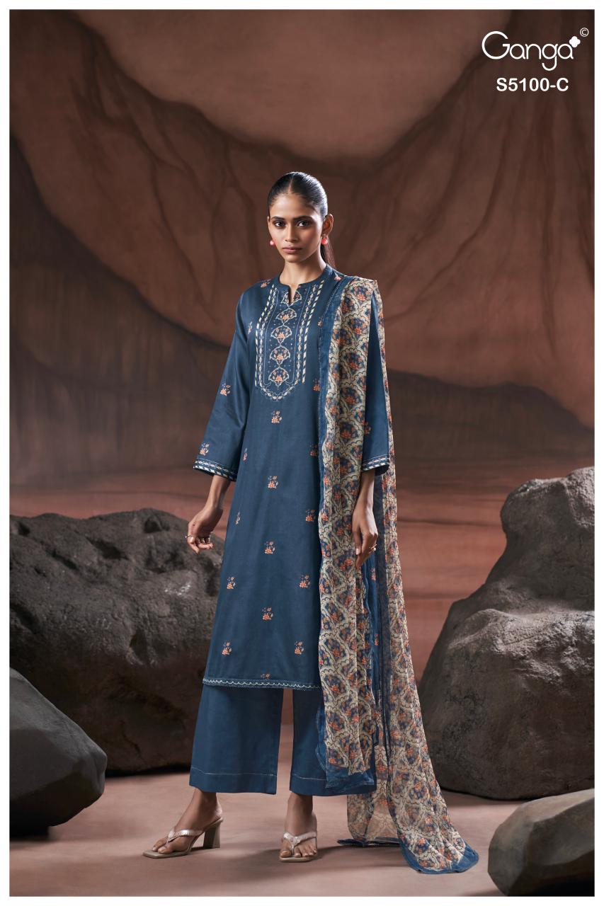 Ganga Sharvari 5100 catalog wholesale salwar kameez catalogue with price