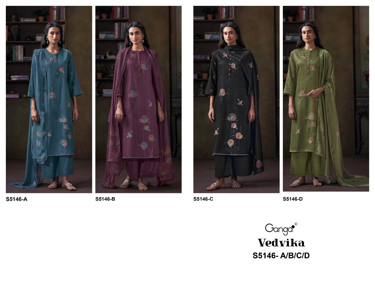 Ganga Vedvika 5146 catalog wholesale dealers of salwar kameez in mumbai