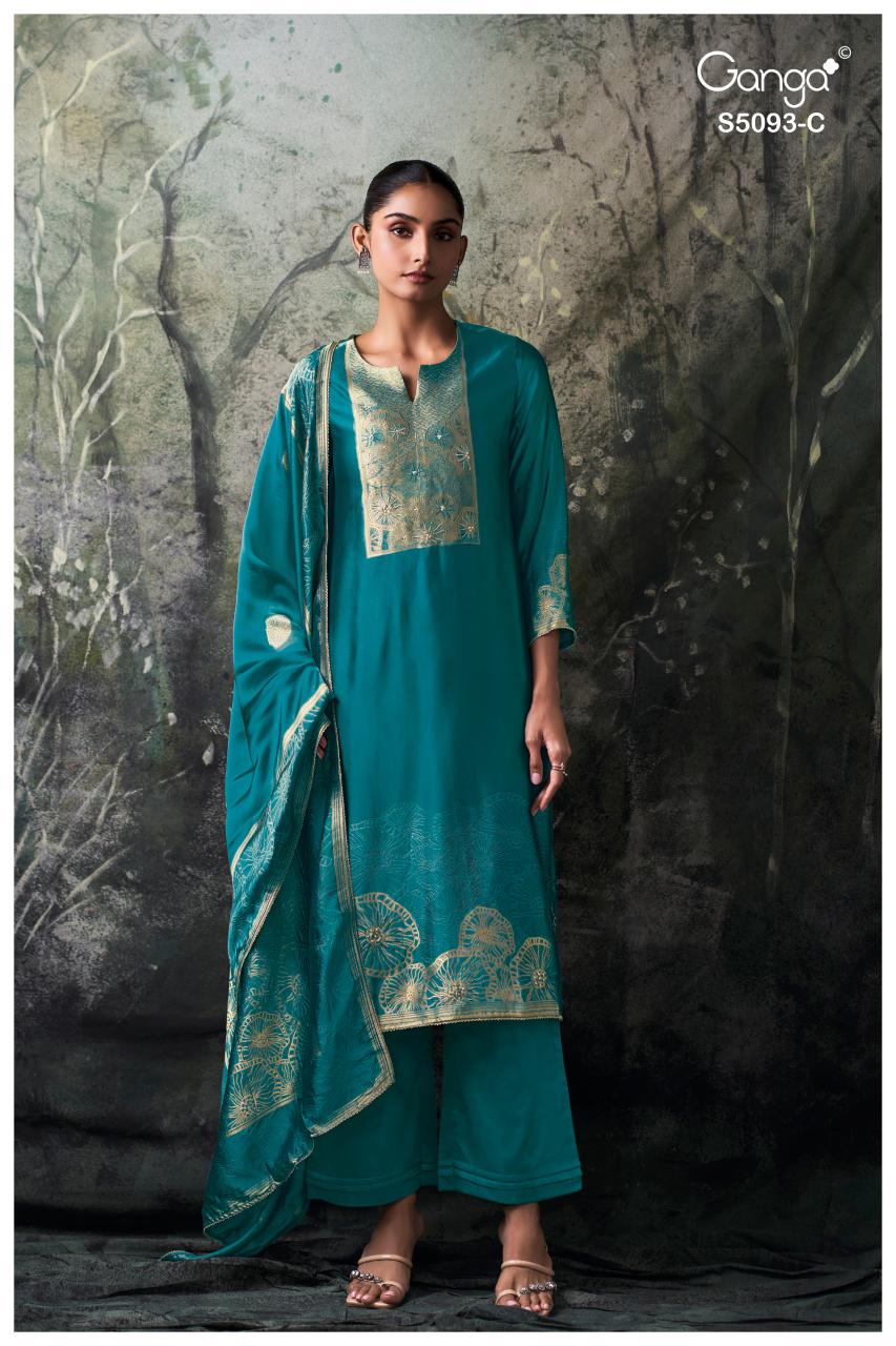 Ganga Veya 5093 catalog unstitched salwar kameez wholesalers uk