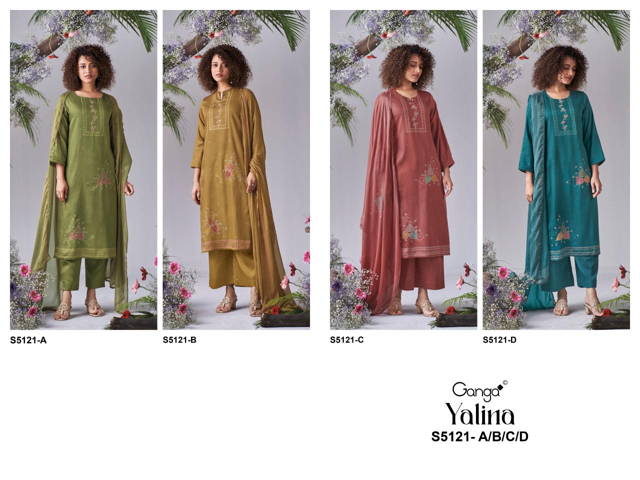 Ganga Yalini 5121 catalog top office wear wholesale brand salwar kameez