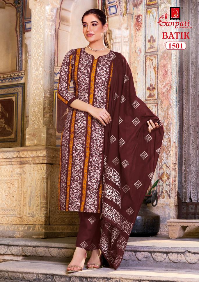 Ganpati Batik Vol-15 – Kurti Pant With Dupatta - Wholesale Catalog