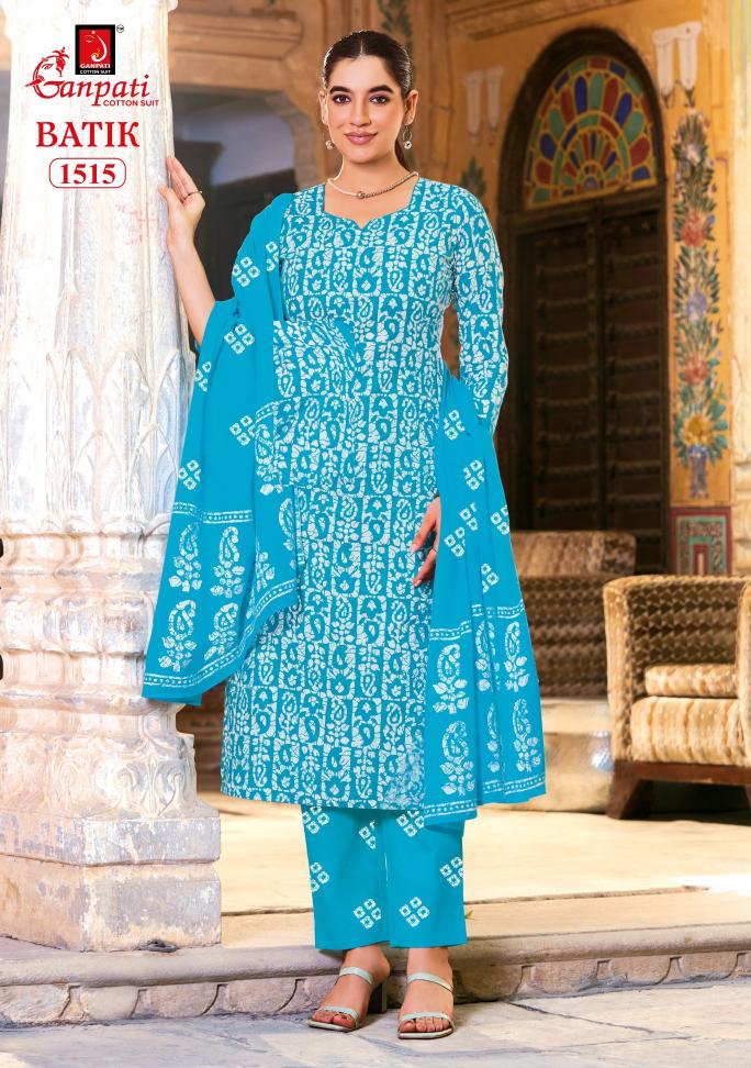 Ganpati Batik Vol-15 – Kurti Pant With Dupatta - Wholesale Catalog