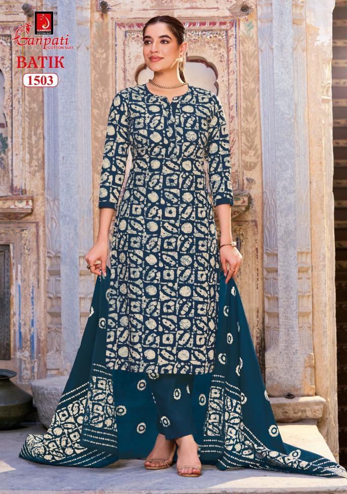 Ganpati Batik Vol-15 – Kurti Pant With Dupatta - Wholesale Catalog