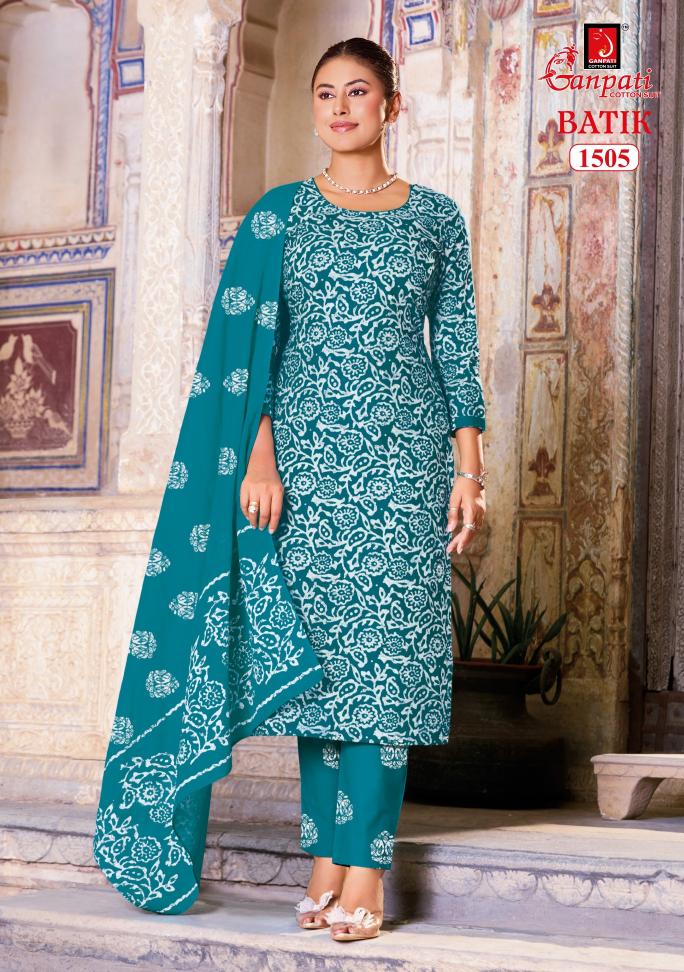 Ganpati Batik Vol-15 – Kurti Pant With Dupatta - Wholesale Catalog