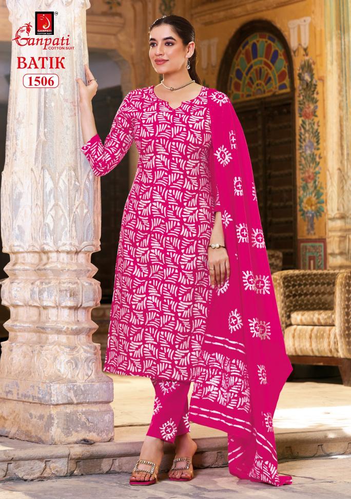 Ganpati Batik Vol-15 – Kurti Pant With Dupatta - Wholesale Catalog
