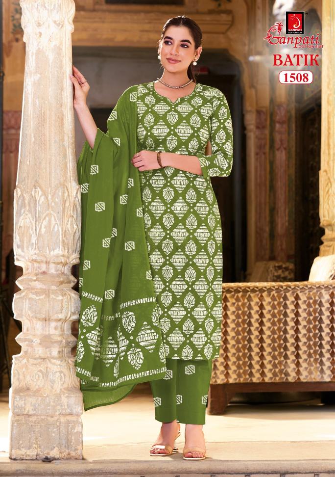 Ganpati Batik Vol-15 – Kurti Pant With Dupatta - Wholesale Catalog