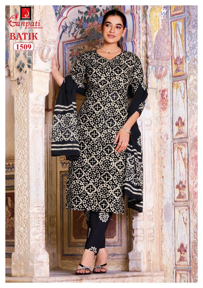 Ganpati Batik Vol-15 – Kurti Pant With Dupatta - Wholesale Catalog