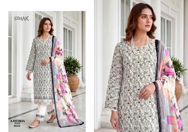 Glossy Simar Aayesha 9018 to 9023 catalog salwar kameez wholesale surat gujarat