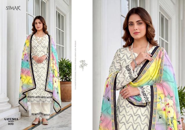 Glossy Simar Aayesha 9018 to 9023 catalog salwar kameez wholesale surat gujarat