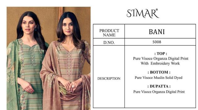 Glossy Simar Bani 5008 catalog salwar kameez wholesale ahmedabad