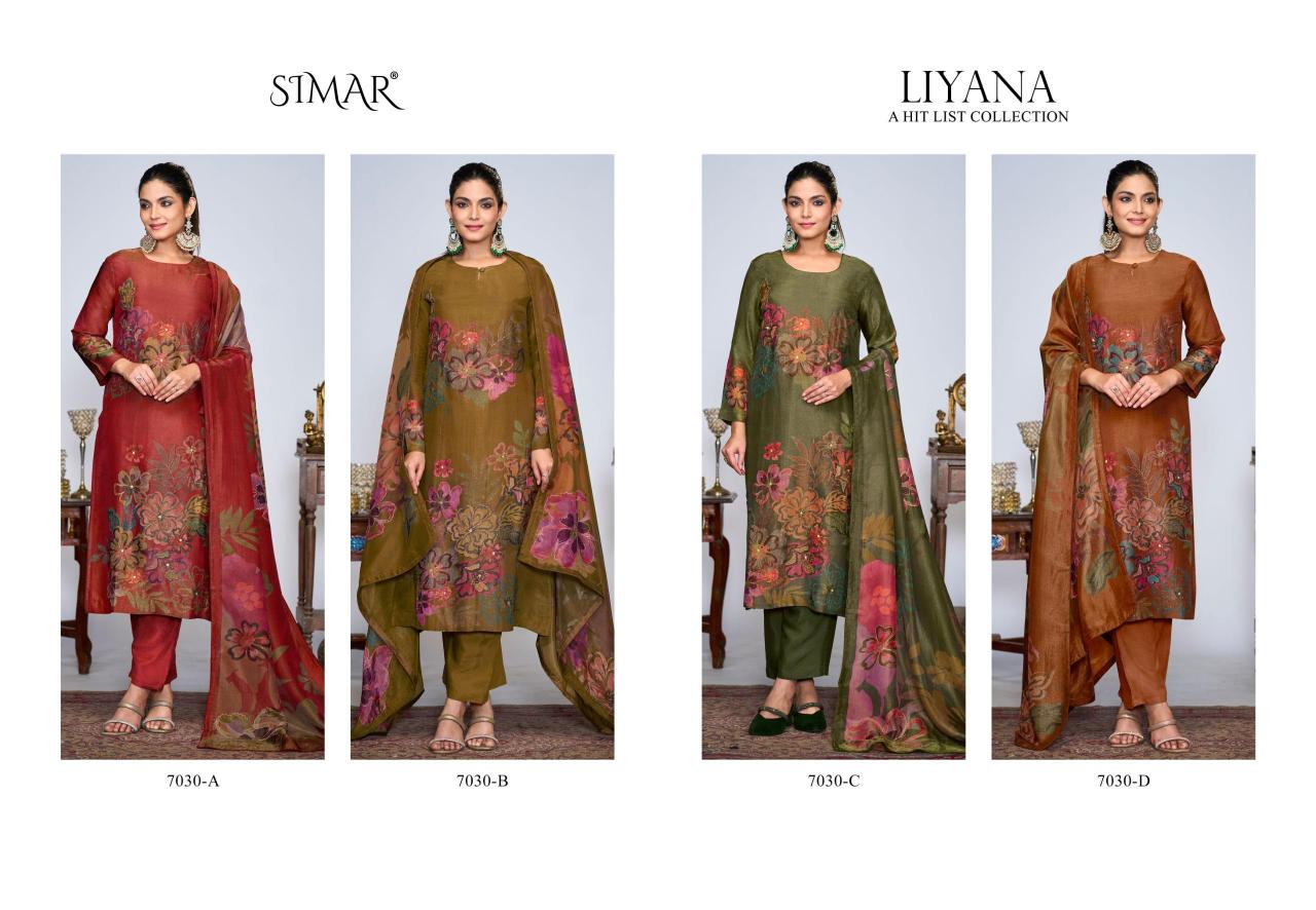 Glossy Simar Liyana 7030 catalog salwar kameez pakistani wholesale