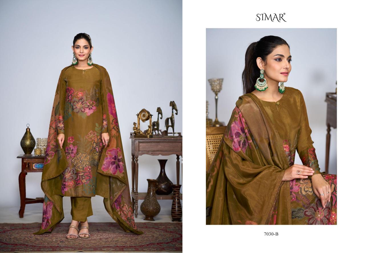Glossy Simar Liyana 7030 catalog salwar kameez pakistani wholesale