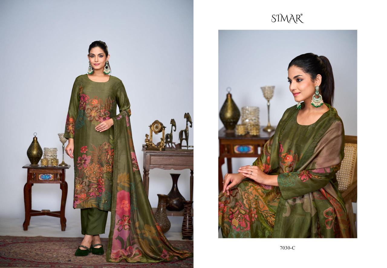 Glossy Simar Liyana 7030 catalog salwar kameez pakistani wholesale