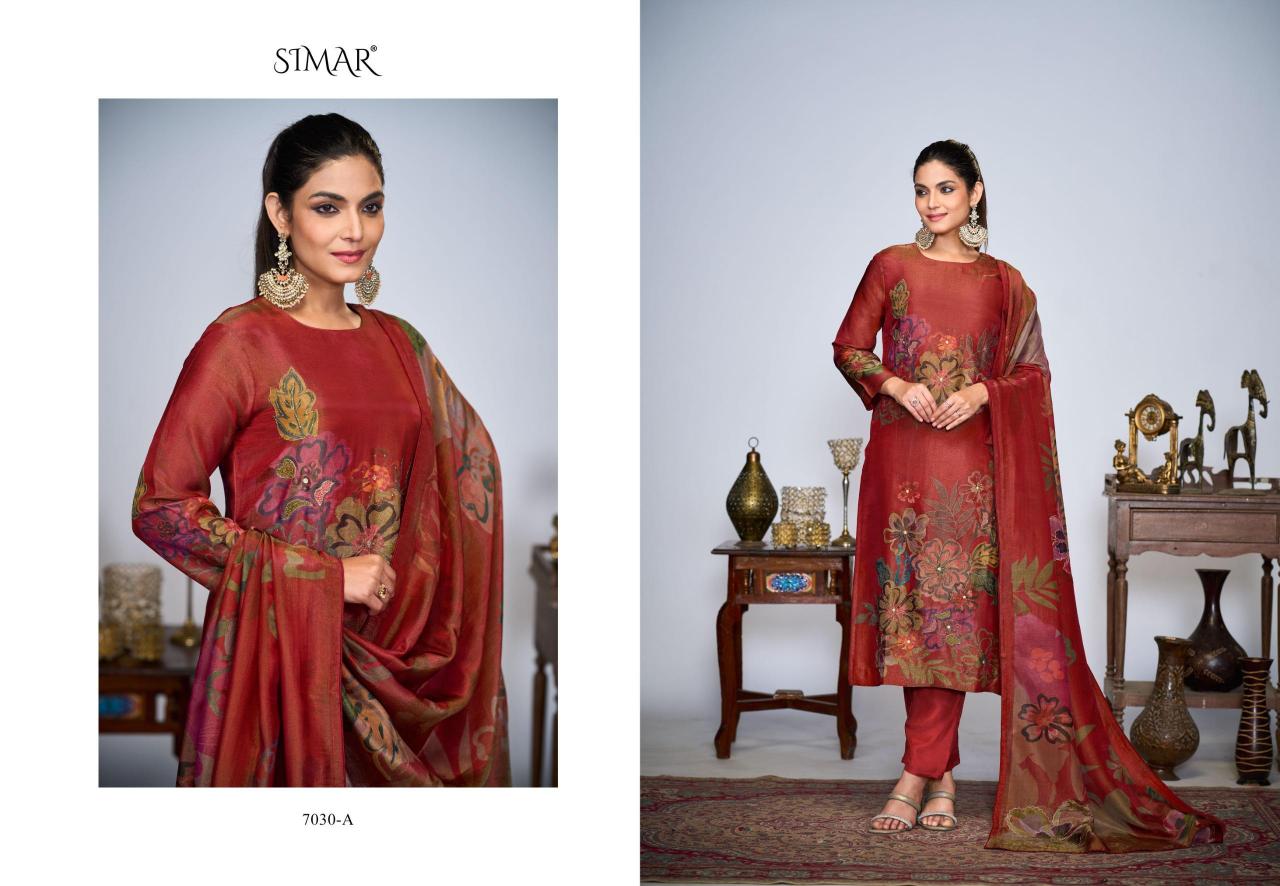 Glossy Simar Liyana 7030 catalog salwar kameez pakistani wholesale
