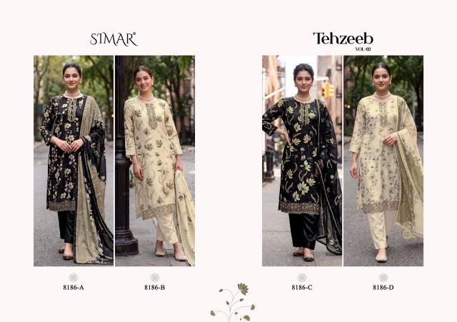 Glossy Simar Tehzeeb vol 2 8186 catalog wholesale salwar kameez market in bangalore