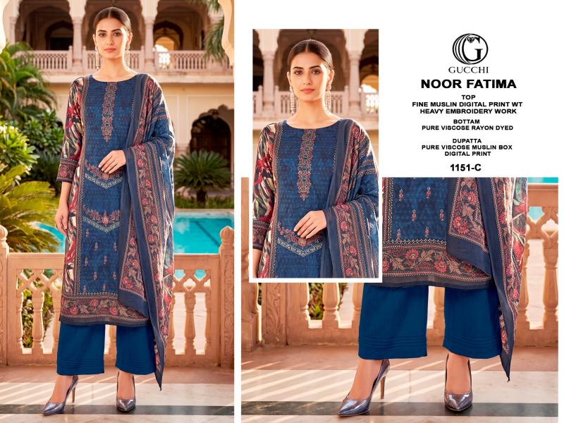 Gucchi Noor Fatima 1151 catalog wholesale clothing salwar kameez