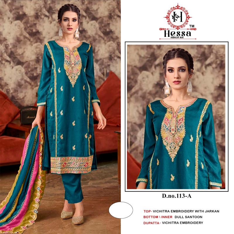 Hessa 113 catalog pakistani suit wholesale market