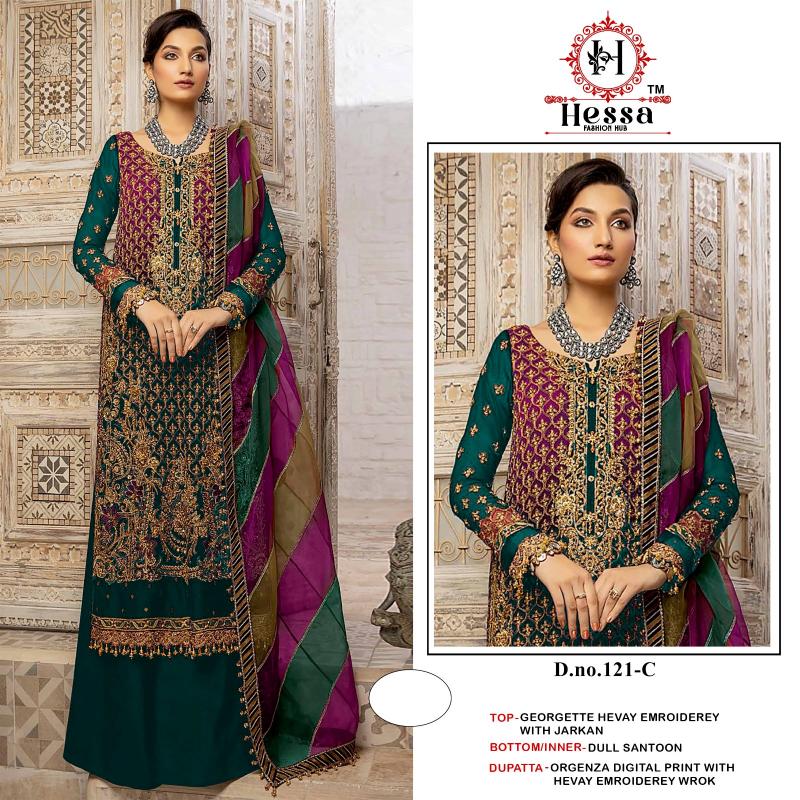 Hessa 121 catalog wholesaler of pakistani suits in srinagar