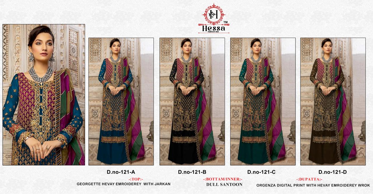 Hessa 121 catalog wholesaler of pakistani suits in srinagar
