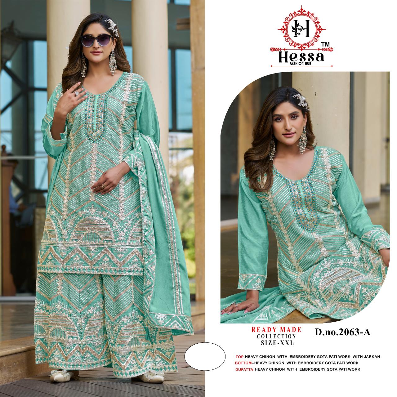 Hessa 2063 catalog pakistani suit wholesalers