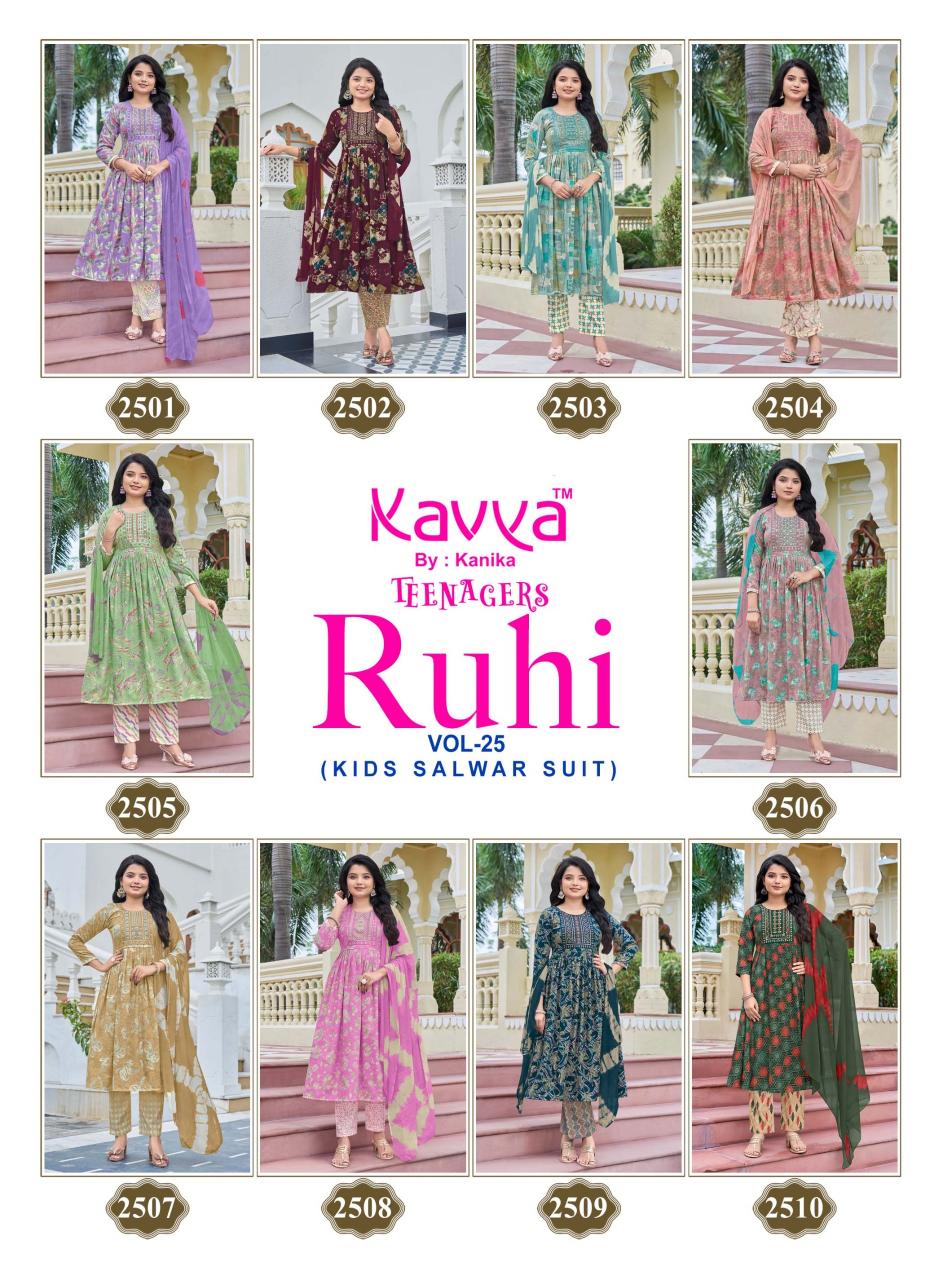 Kavya Ruhi Vol 25 catalog wholesale designer kids wear kurtis