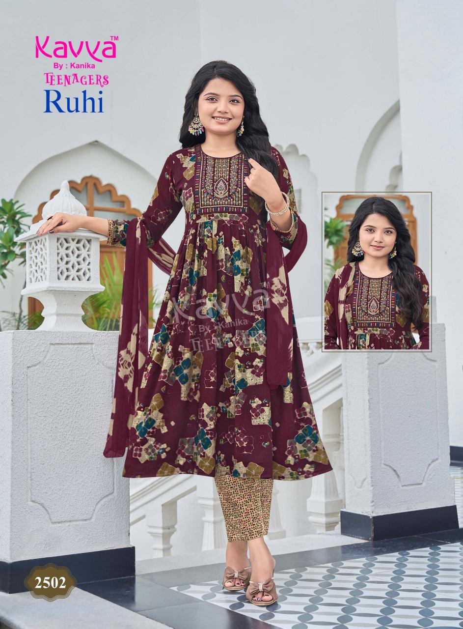 Kavya Ruhi Vol 25 catalog wholesale designer kids wear kurtis