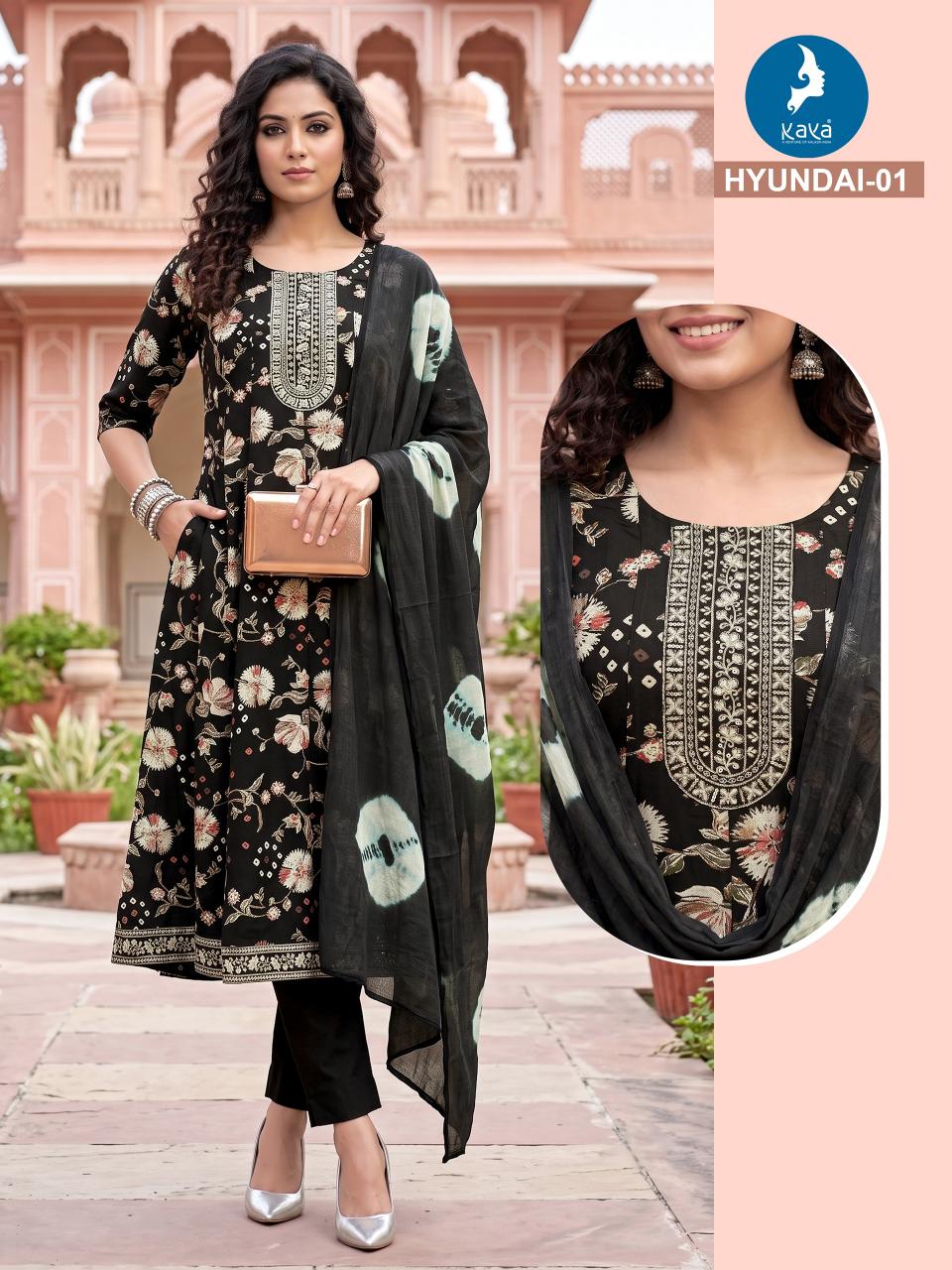 Kaya Hyundai 1 to 4 catalog kurtis wholesale rate at cheap prices