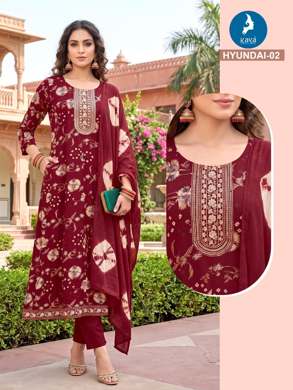 Kaya Hyundai 1 to 4 catalog kurtis wholesale rate at cheap prices