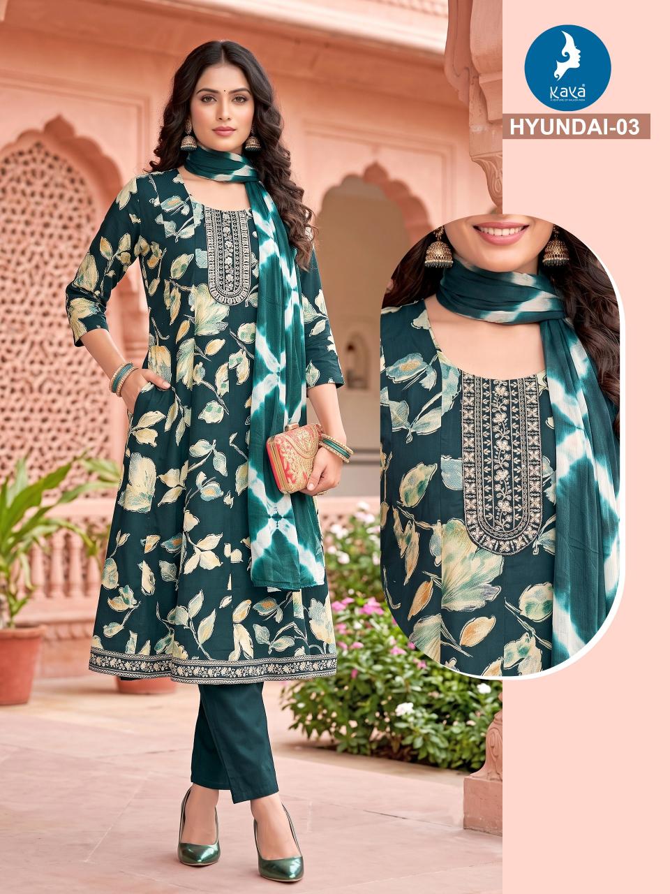 Kaya Hyundai 1 to 4 catalog kurtis wholesale rate at cheap prices