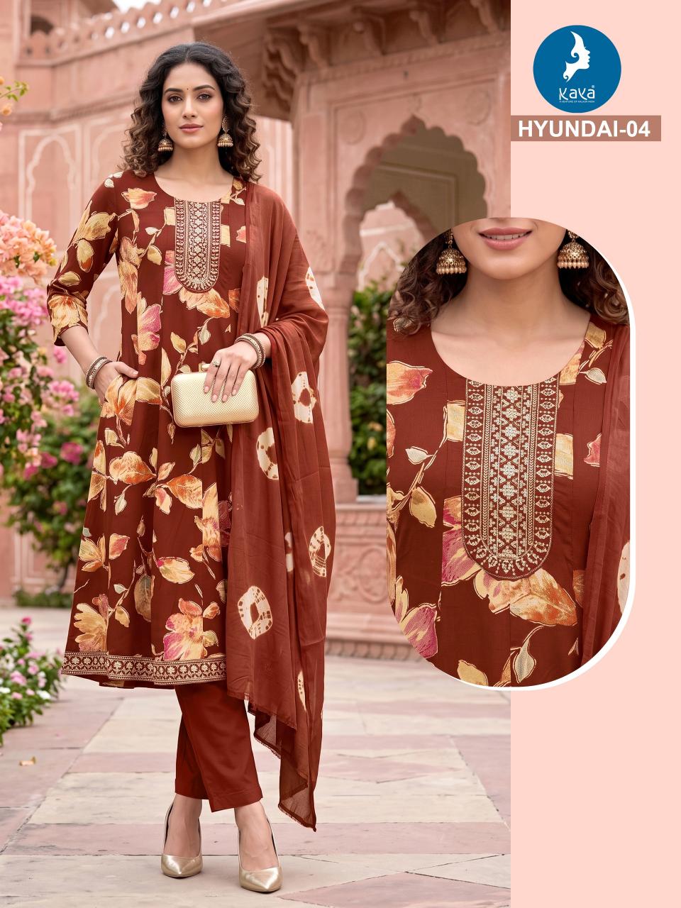 Kaya Hyundai 1 to 4 catalog kurtis wholesale rate at cheap prices