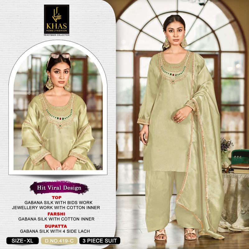 Khas 419 catalog pakistani suits at wholesale price