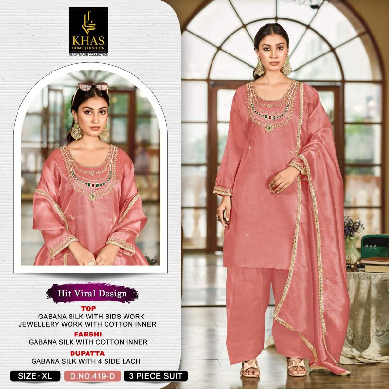 Khas 419 catalog pakistani suits at wholesale price