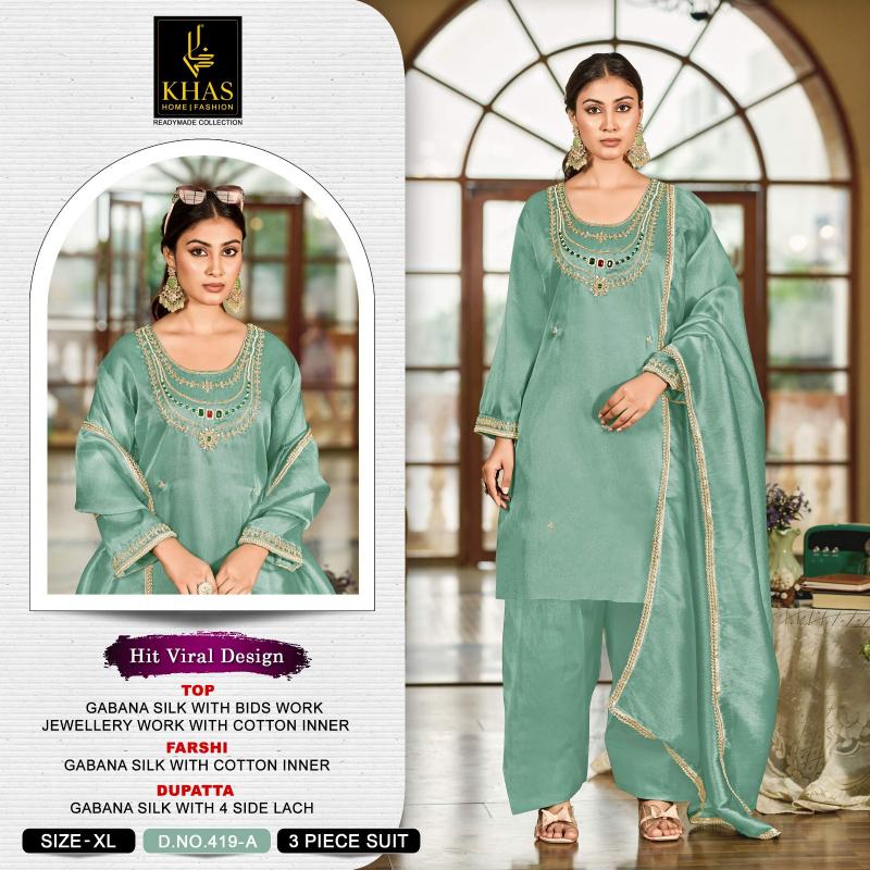 Khas 419 catalog pakistani suits at wholesale price