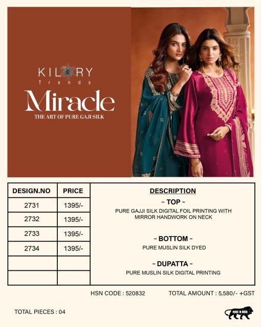 Kilory Miracle catalog aari work salwar kameez wholesale