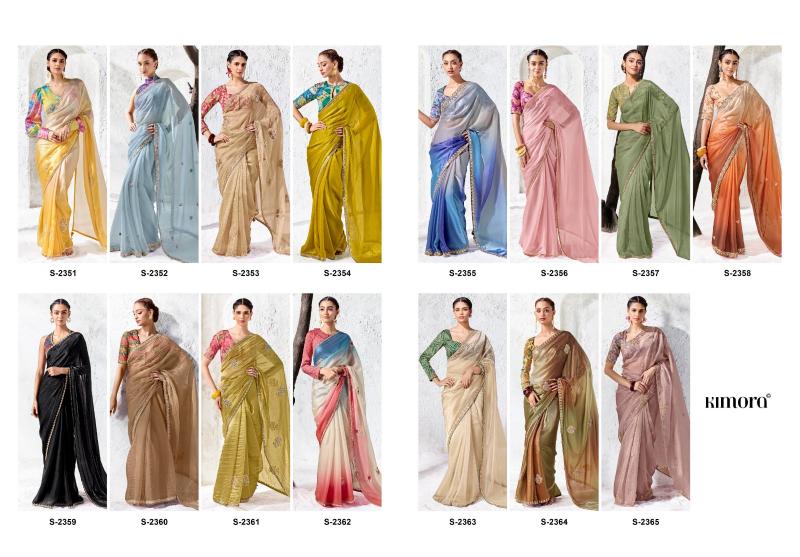 Kimora Rangat vol 5 catalog organza saree wholesalers