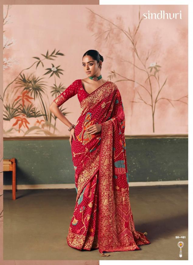 Kimora Sindhuri Premium Bindiya saree wholesaler in jaipur