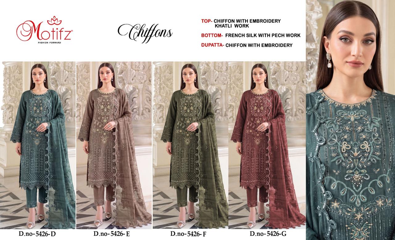 Motifz 5426 catalog afrozeh pakistani suits wholesalers