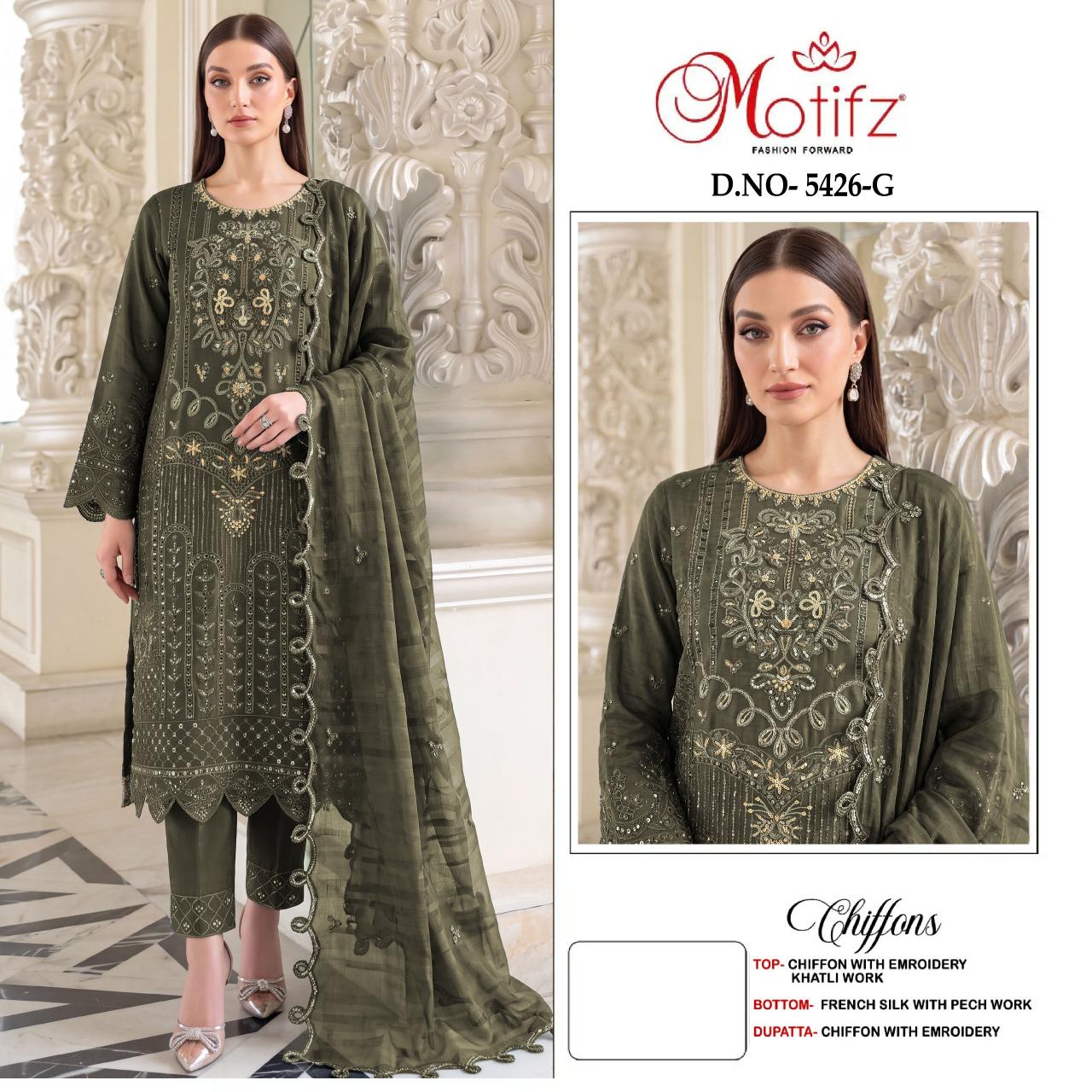 Motifz 5426 catalog afrozeh pakistani suits wholesalers