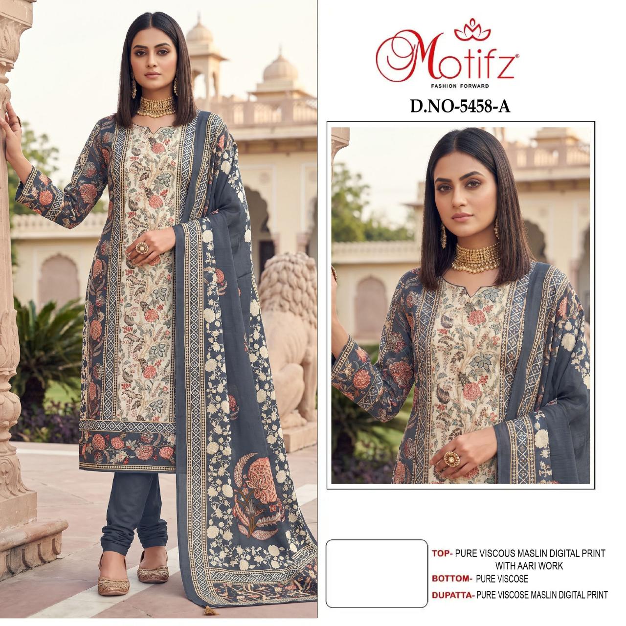 Motifz 5458 catalog pakistani suits wholesalers in surat